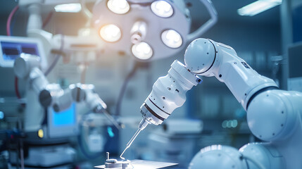 Medical robot arm in surgical room