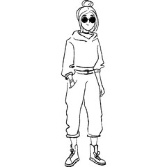 Standing Sketch Girl