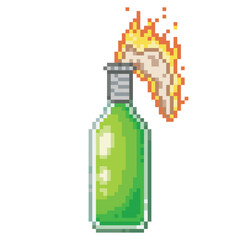 Molotov cocktail, pixel art object