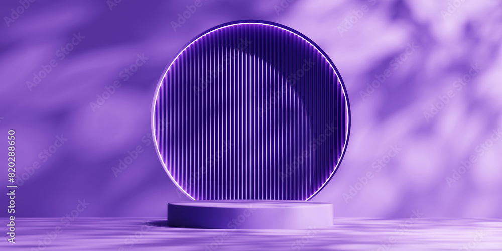Poster purple minimal podium for product display background 3d rendering