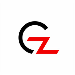 Simple modern initial letter GZ logo design.