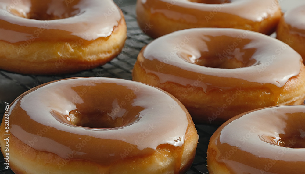 Wall mural maple glazed donuts