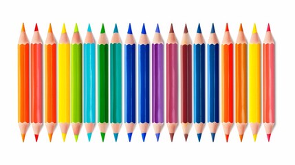 Set  of colorful pencils  isolated on white background