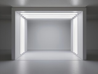 Gray studio background or backdrop 3D room lightbox 