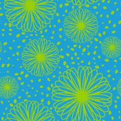 Simple floral seamless pattern with flowers for fabrics and cards and linens