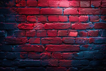 Red brick wall, dark background for design 