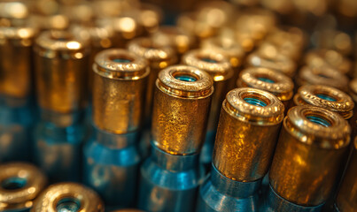 Close Up of Many Bullet Shells.