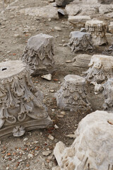 capital - the upper part of the column close-up. Neoclassical style building element