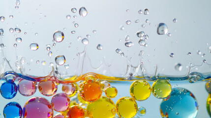colored bubbles in water background