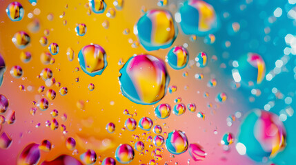 colored drops on the glass background