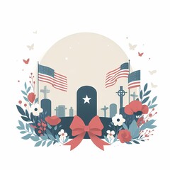 Obraz premium Honoring the Heroes: Memorial Day Tribute to Fallen Soldiers USA