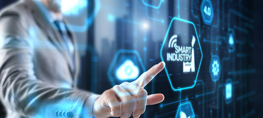 Smart industry. Technology process automation concept