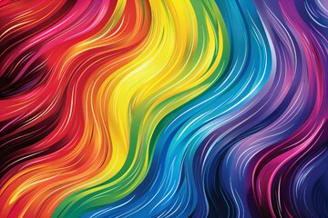Obraz premium Colorful wavy lines on a black background