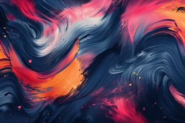 Close up of vibrant painting with thick layers of paint