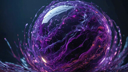Abstract purple sphere magical glowing