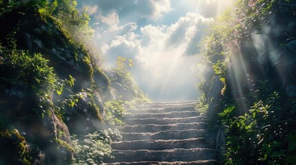 stairway to heaven HD 8K wallpaper Stock Photographic Image realistic