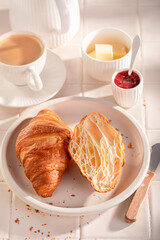 Sweet and healthy french croissants for lunch.