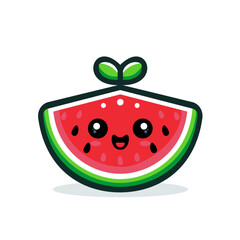 	
Isolated Smiling Watermelon Slice Vector, Ideal for Icon or Logo Designs.	
