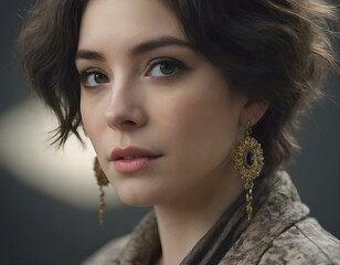 portrait of a woman with big earring