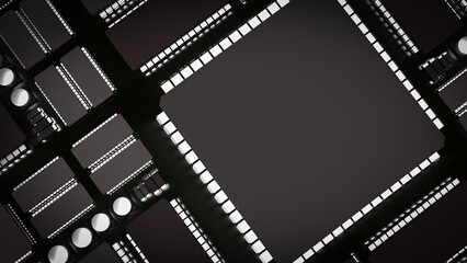 Obraz premium The Ic and pcb Board for technology or it concept 3d rendering.