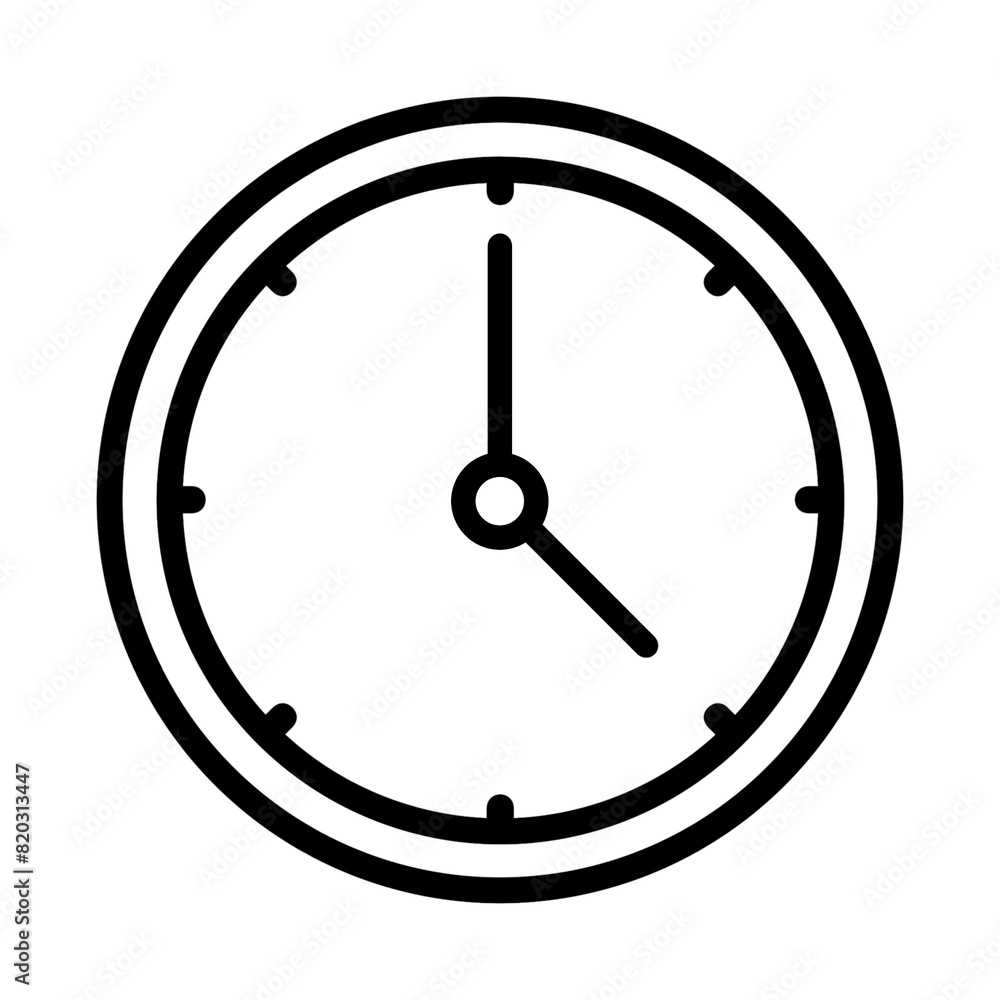 Poster clock icon with simple and modern design on transparent background