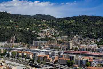 Panoramic view of City of Nice. Nice - luxury resort of French Riviera, France.