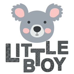 Cute face of an animal with lettering. Scandinavian style and pastel palette. baby posters, cards, clothes, childrens rooms