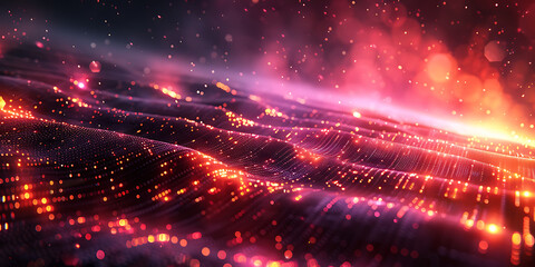 Stylized Abstract Tech Background with Neon Colors