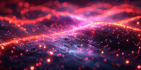 Abstract Technology Neon Background Design