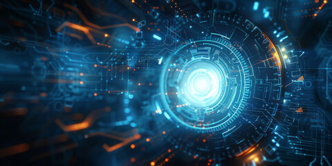 Obraz premium 2d illustration Abstract futuristic electronic circuit technology background