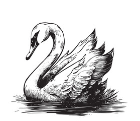 A sketch of a swan © BigJoy