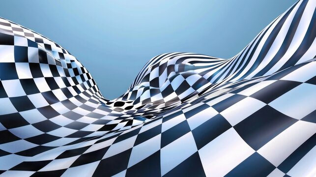 sport race championship success background, checkered wave flying flag, end race background,
