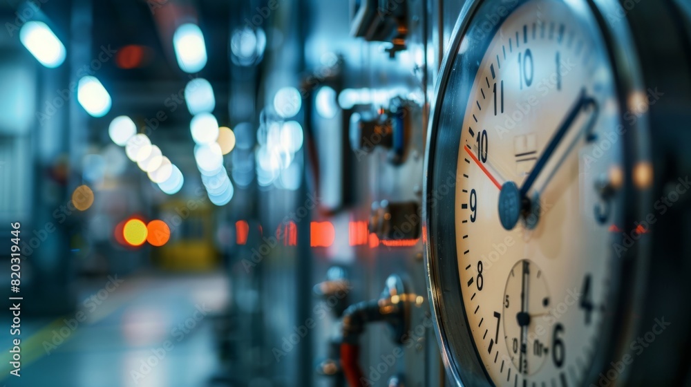 Poster a large clock on the wall counts down the minutes until the next major scheduled power outage with t