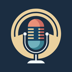 podcast minimal modern logo design podcast microphone vector resolution.

