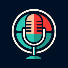 podcast minimal modern logo design podcast microphone vector resolution.

