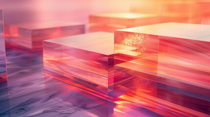 Luxury abstract background. Several pieces of translucent thin glass background.