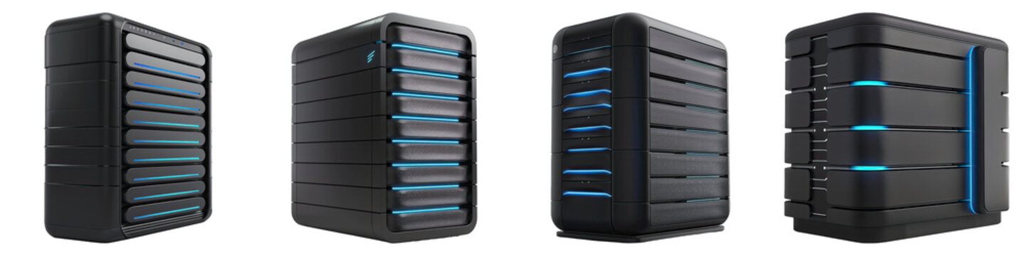 Network-Attached Storage Nas isolated on transparent png background. Generative ai