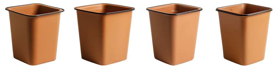 Waste Basket isolated on transparent png background. Generative ai