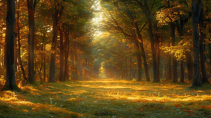 Obraz premium Majestic Forests - Towering Trees and Dappled Light