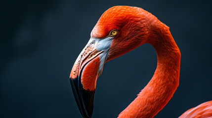 The flamingo is known for its vibrant and striking appearance. It has long legs, a graceful neck, and a distinctive curved beak