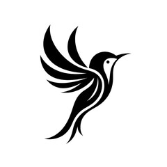 Fototapeta premium Minimalist bird logo silhouettes on white background