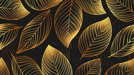 leaves botanical modern Golden Embodies the Essence of Art Deco