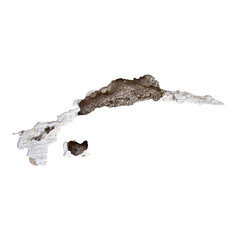 damaged wall with holes exposing bricks and concrete