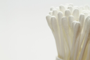 Cotton buds are wads of cotton wrapped around a short rod made of wood, rolled paper or plastic