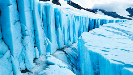 Beautiful ice blue glacier 16:9 with copyspace