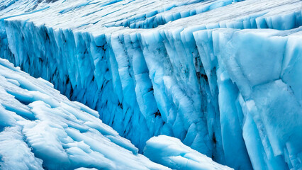 Beautiful ice blue glacier 16:9 with copyspace