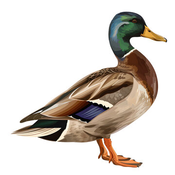 recommend clip art: Vector 3D illustration of a mallard bird on a white background. Suitable for crafting and digital design projects.[A-0002]
