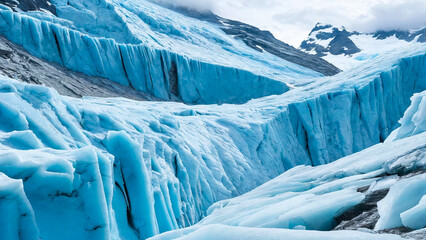 Beautiful ice blue glacier 16:9 with copyspace