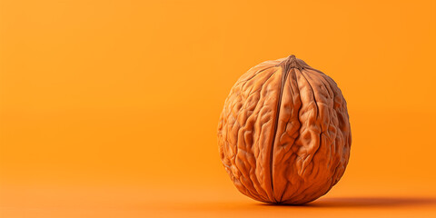 Walnut on Orange Background