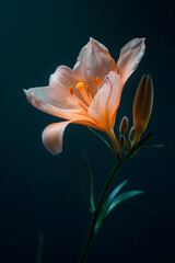 Elegant orange lily on dark background